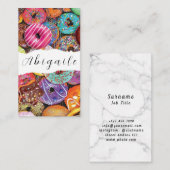 Feather Vectorシームレスヴィンテージドーナツ 名刺 (正面/裏面)