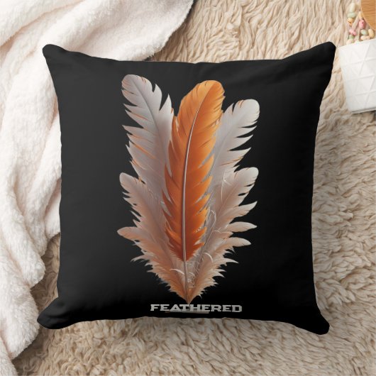 Feathered Duality Balance of Light Amber & Ivory S クッション (ブランケット)