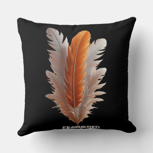 Feathered Duality Balance of Light Amber & Ivory S クッション (裏面)