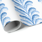 Feathered Fete Stripe in Blue Porcelain ラッピングペーパー (ロールコーナー)