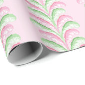 Feathered Fete Stripe in Pink and Green ラッピングペーパー (ロールコーナー)