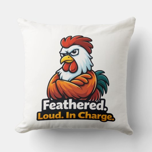 Feathered, Loud. in charge. Roster quote クッション (正面)