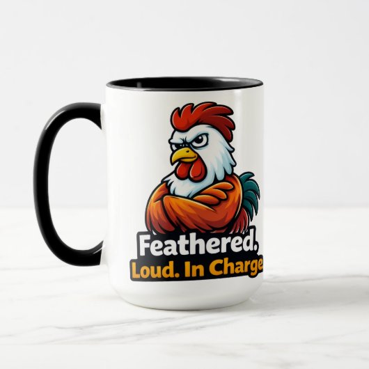 Feathered, Loud. in charge. Roster quote マグカップ (左)