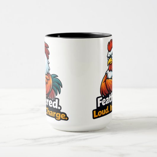 Feathered, Loud. in charge. Roster quote マグカップ (中央)