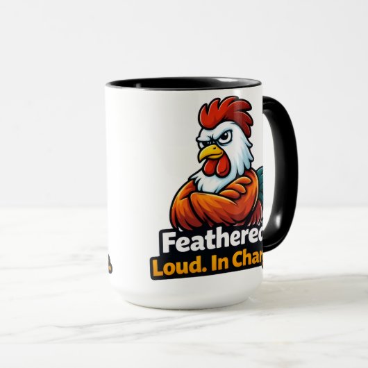 Feathered, Loud. in charge. Roster quote マグカップ (正面右)