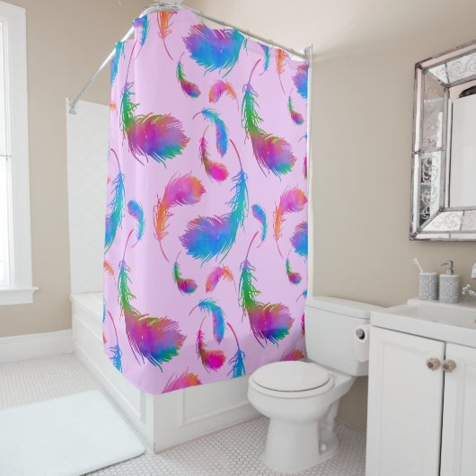 Feathered Rain at Sunset シャワーカーテン (インサイチュ)