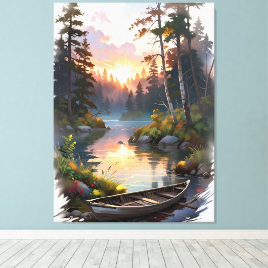 Feathered Serenity キャンバスプリント (インサイチュ (ウッドフロア))