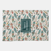 Feathers & Arrows Towel Personalized Tribal Look キッチンタオル (横)