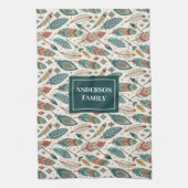 Feathers & Arrows Towel Personalized Tribal Look キッチンタオル (縦)