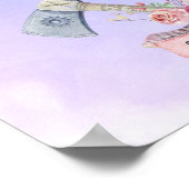 Feathers Flowers and Love Watercolor Design ポスター (角)