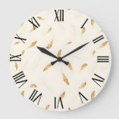 Feathers Luxury Modern Boho Collection ラージ壁時計 (正面)