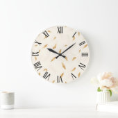 Feathers Luxury Modern Boho Collection ラージ壁時計 (ホーム)