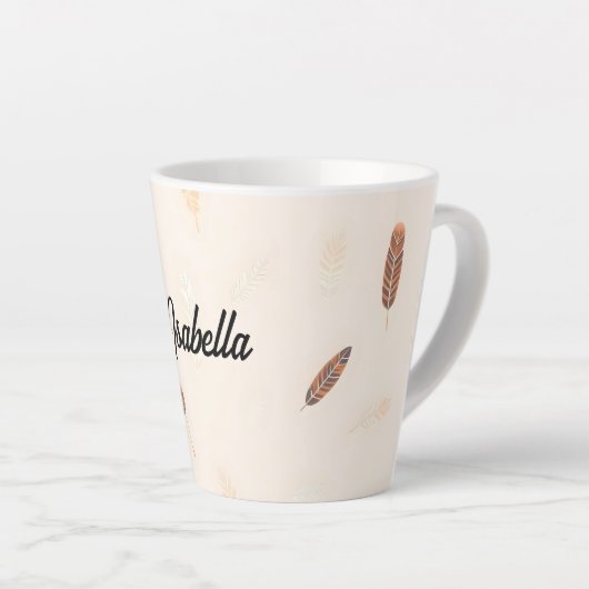 Feathers Luxury Popular Boho Collection カフェラテマグ (右アングル)