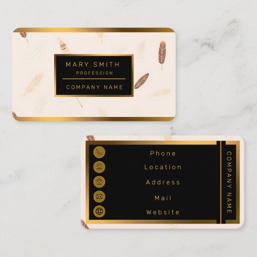 Feathers Luxury Popular Boho Collection 名刺 (正面/裏面)