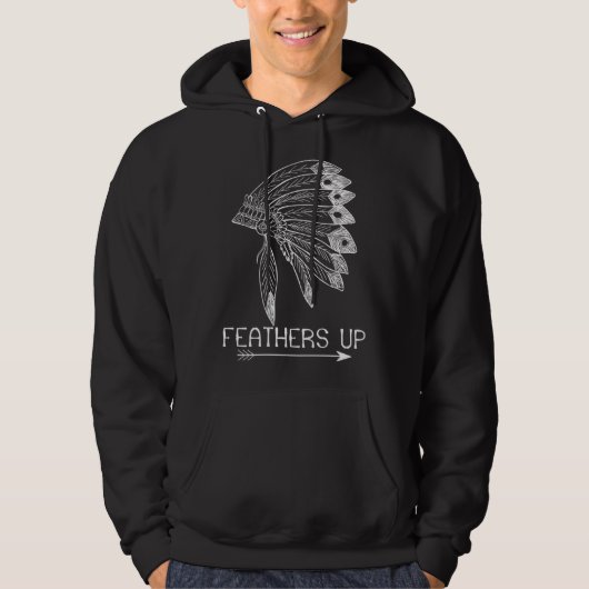 Feathers Up Proud Native American Indian Headdress パーカ (正面)