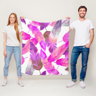 Feathery life for me フリースブランケット