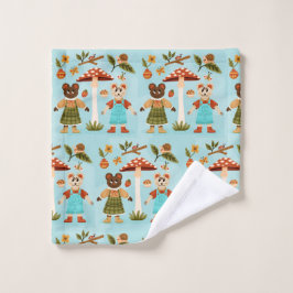 Featuring cartoon animals dressed in clothes ウォッシュタオル