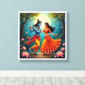 featuring Radha Krishna Spiritual Paintings 🌺🎶. キャンバスプリント (インサイチュ (ウッドフロア))
