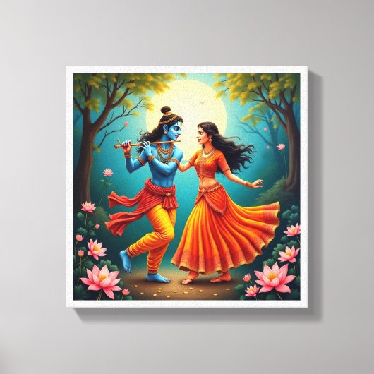 featuring Radha Krishna Spiritual Paintings 🌺🎶. キャンバスプリント (正面)