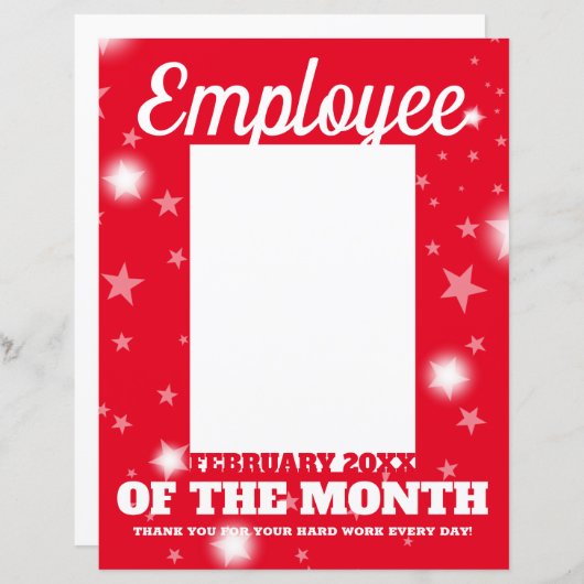 FEBレターヘッド月の写真インサート従業員 (正面/裏面)