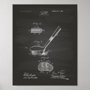 Febiger Golf Club 1902パテントアート – Chalkboard ポスター