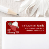 February Angel of the Month差出人住所ラベル ラベル (インサイチュ)