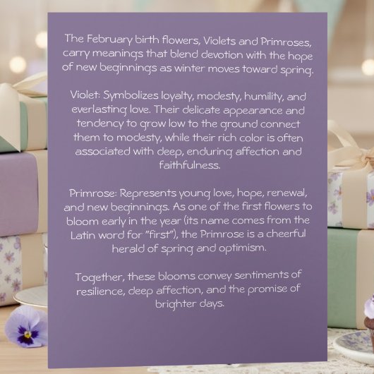 February Birth Flower Birthday Card | Violets カード