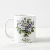 February Birth Flower Birthday Mug | Violets コーヒーマグカップ (左)