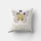 February Birth Flower Decorative Pillow クッション (裏面)