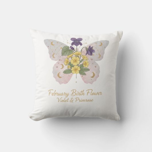 February Birth Flower Decorative Pillow クッション (正面)
