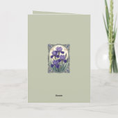 February Birth Flower Iris Flowers Art Nouveau Sty カード (裏面)