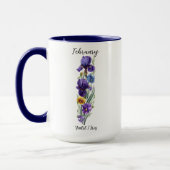 February Birth Flower Violet and Iris マグカップ (左)