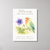 February Birthday Christian Floral Love Bird  キャンバスプリント (正面)