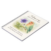 February Birthday Christian Floral Love Bird  ノートブック (左側)