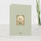 February Birthday Iris Flowers Art Nouveau Style カード (裏面)