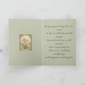 February Birthday Iris Flowers Art Nouveau Style カード (内部)