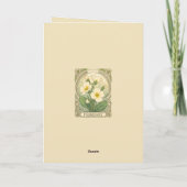 February Birthday Primrose Flowers Art Nouveau Sty カード (裏面)