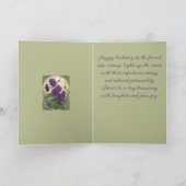 February Birthday Viola Flowers Art Nouveau Style カード (内部)