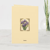 February Irises Birth Flower Art Nouveau Style カード (裏面)
