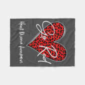 February Is Red Heart Health Heart Disease Awarene フリースブランケット (正面(横))