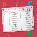 February Kid 読's Log Notepad ノートパッド<br><div class="desc">2月読の子供へかわいい丸太。象と可愛魅力的い赤とピンクの小さなハートを備えている。格付けの星は5つのハートに置き換えられる。© ArianeCイラスト-All rights reserved</div>