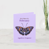 February Purple Agathina Emperor Butterfly Art カード (正面)