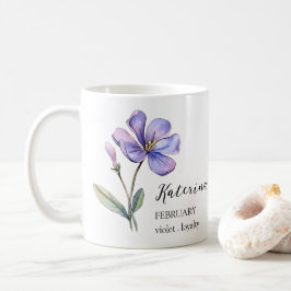 FEBRUARY VIOLET誕生花月名贈呈 コーヒーマグカップ
