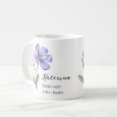 FEBRUARY VIOLET誕生花月名贈呈 コーヒーマグカップ (正面左)