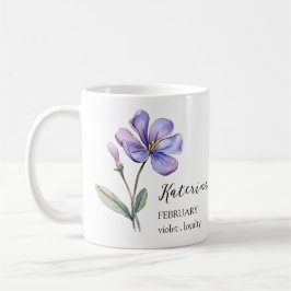FEBRUARY VIOLET誕生花月名贈呈 コーヒーマグカップ