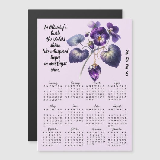February Violet & Amethyst Calendar  (正面/裏面)