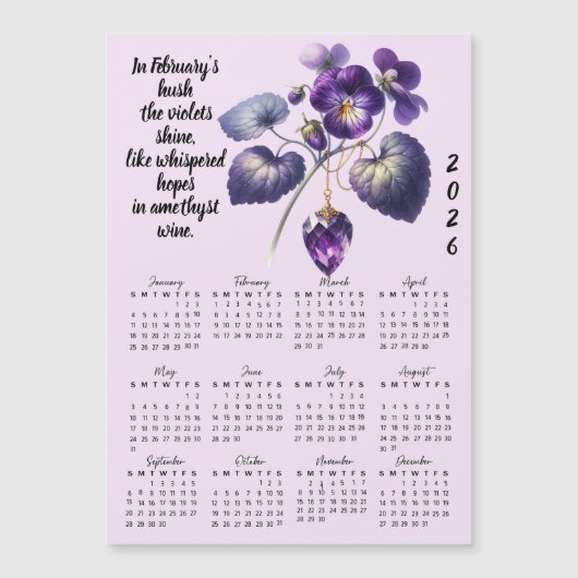 February Violet & Amethyst Calendar  (正面)