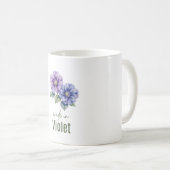 February Violet Birth Flowe Coffee Cup Watercolor コーヒーマグカップ (正面右)