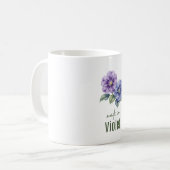 February Violet Birth Flowe Coffee Cup Watercolor コーヒーマグカップ (正面左)
