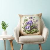 February Violet Birth Flower Symbolism Botanical  クッション (椅子)